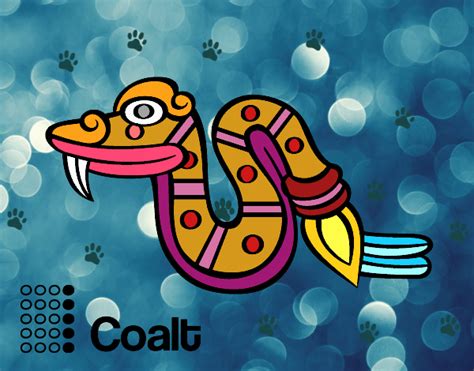 Dibujo de Los días aztecas la serpiente Cóatl pintado por en Dibujos