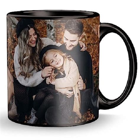 Round Ceramic Sublimation Black Patch Mugs For Gifting Size Dimension