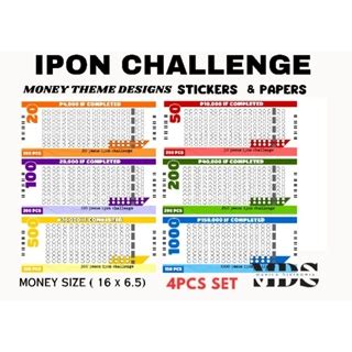 Peso Bills Ipon Challenge Chart Paper Labels Sticker Money Organizer