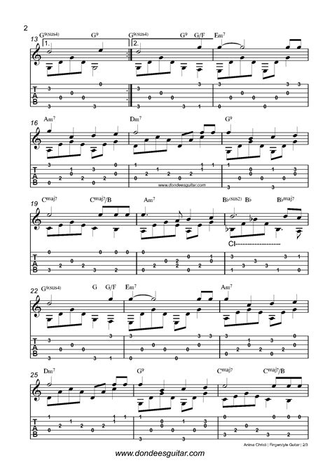 Give Thanks Fingerstyle Tabs Don Moen Dondees Guitar Tabs