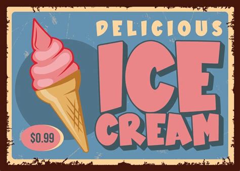 Ice Cream Sign Vintage Vectors & Illustrations for Free Download | Freepik