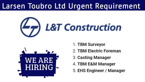 Larsen and Toubro New Job Opening For Foreman, Surveyor At Uttarakhand ...