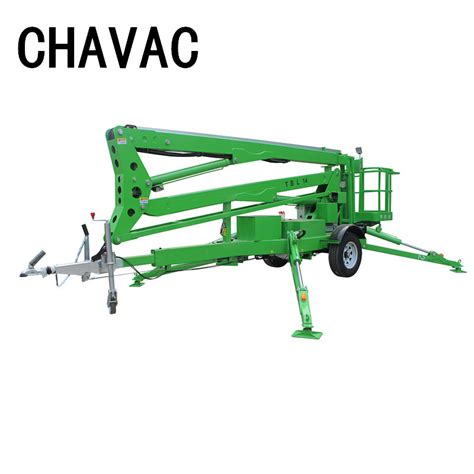 12m Trailer Mounted Electric Articulating Boom Lift For Cherry Picker