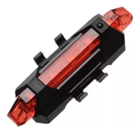 Lanterna Traseira Farol Sinalizador Bike Recarreg Vel Usb Cor Vermelho