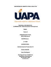 Tarea 4 De Administracion Financiera I 26 De Noviembre Del 2020 Docx