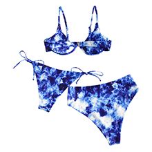 ZAFUL Damen Zweiteiliger Bügel Bikini Set Leopardenmuster Criss Cross