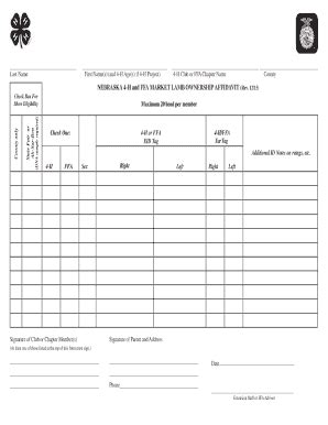 Fillable Online Extension Unl First Name S And H Age S If H