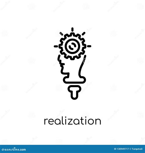 Realization Icon Trendy Modern Flat Linear Vector Realization I Stock