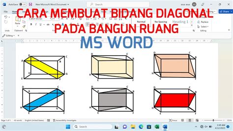 Cara Membuat Bidang Diagonal Pada Bangun Ruang Youtube