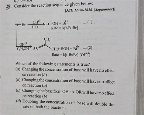 Consider The Reaction Sequence Given Below Jee Main September W