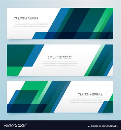 Modern geometric blue and green business style Vector Image