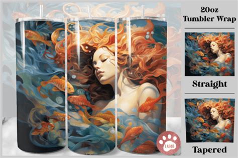 Mermaid Underwater Tumbler Wrap Graphic By Luna Art Design · Creative