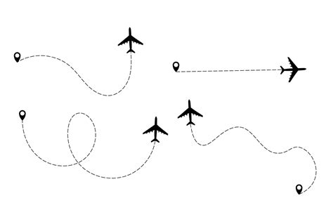 Avión línea de ruta punteada el camino del avión 3423687 Vector en Vecteezy