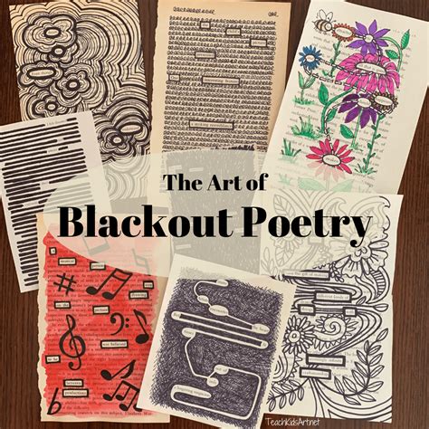 The Art Of Blackout Poetry Middle School Art Projects School Art