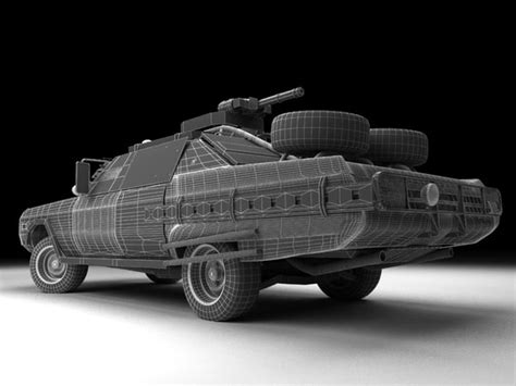 pós carro apocalíptico 1970 Chrysler New Yorker Modelo 3D TurboSquid