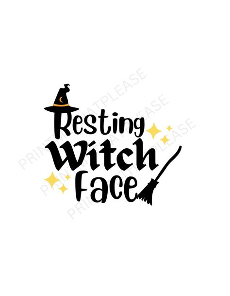 Resting Witch Face Png Witch Svg Halloween Svg Witch Etsy