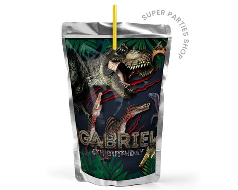 Jurassic Dinosaur Capri Sun Label Printable Invitation Etsy In