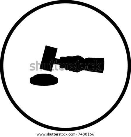 Judge Or Auction Hammer Silhouette Stock Vector Illustration 7488166 : Shutterstock