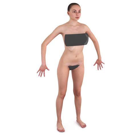 Naked Girl A Pose D Model By Renderbot LLC