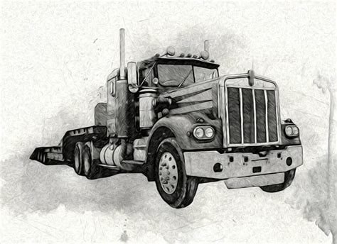 Semi Truck Sketch Stock Photos Royalty Free Semi Truck Sketch Images