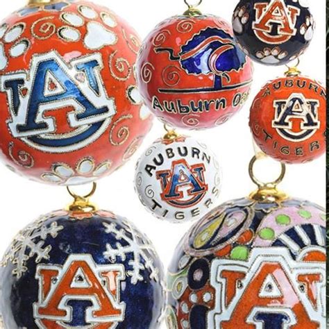 Auburn Cloisonne Christmas Ornament with AU and Christmas Trees ...