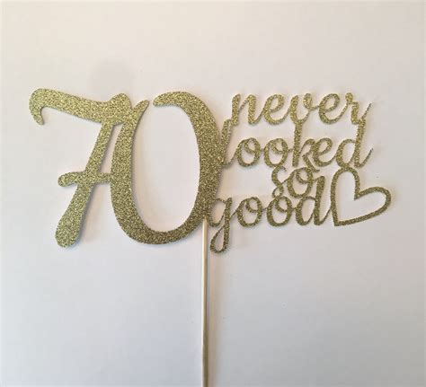 Any Number Gold Glitter 50th Birthday Cake Topper 50 Never