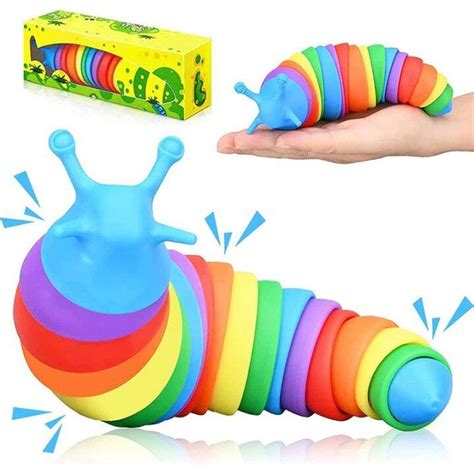 Fidget Slug Articulated Sensory Slug Toy Makes Relaxing Sound