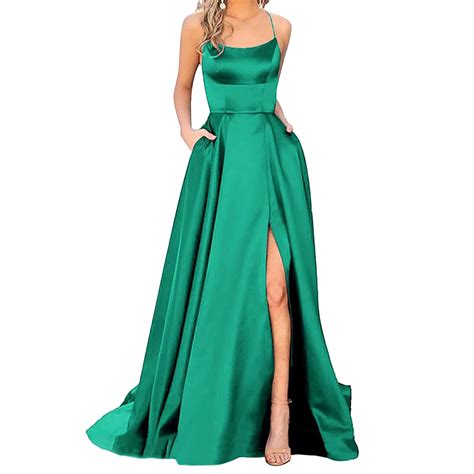 Lyrind 2024 High Slit Wedding Dresses For Women Sexy Spaghett Strap Empire Waist Bridesmaid Maxi