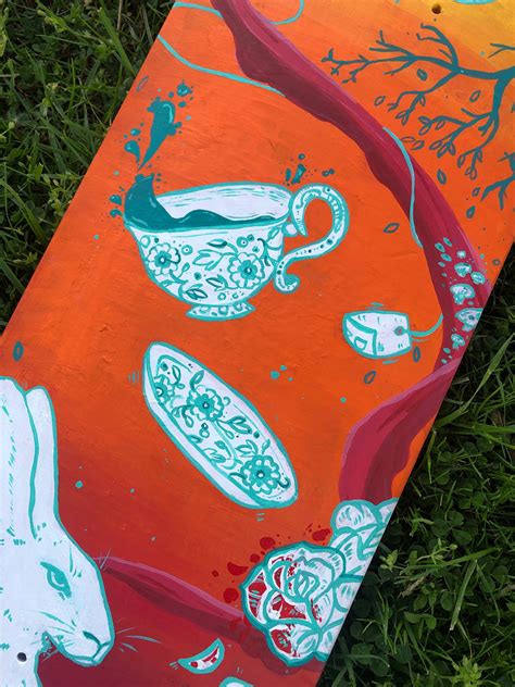 Alice In Wonderland Skateboard Deck Handpainted Painting Etsy