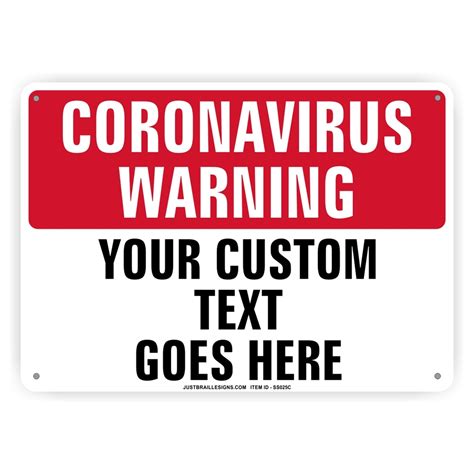 Coronavirus Warning Sign, Add Your Custom Text