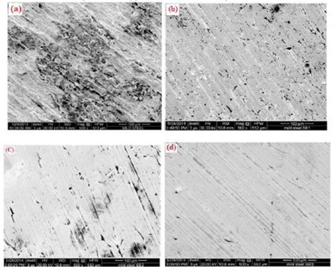 A D Sem Micrographs Of Mild Steel Surfaces A In M Hcl B In