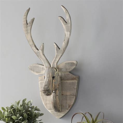 Recycled Wood Deer Head Wall Hanging - LOVELAND SCULPTURE WALL