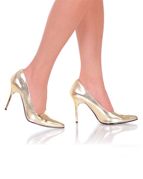 The Highest Heel Classic Women S Sexy 4 Heel Classic Pump Gold Metallic Pu Shoes