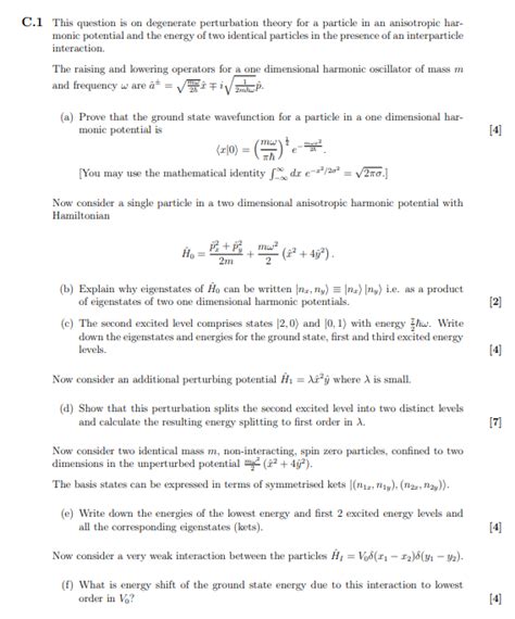 Solved C This Question Is On Degenerate Perturbation Theory For A