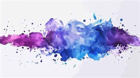 Abstract Blue And Violet Watercolor Background With Splashes Premium