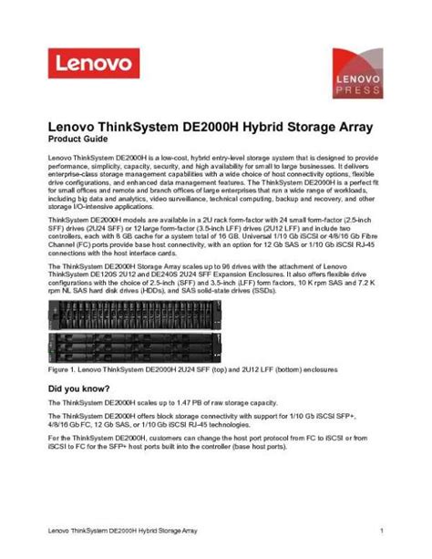 Lenovo ThinkSystem DE2000H Hybrid Storage Array CHI Education