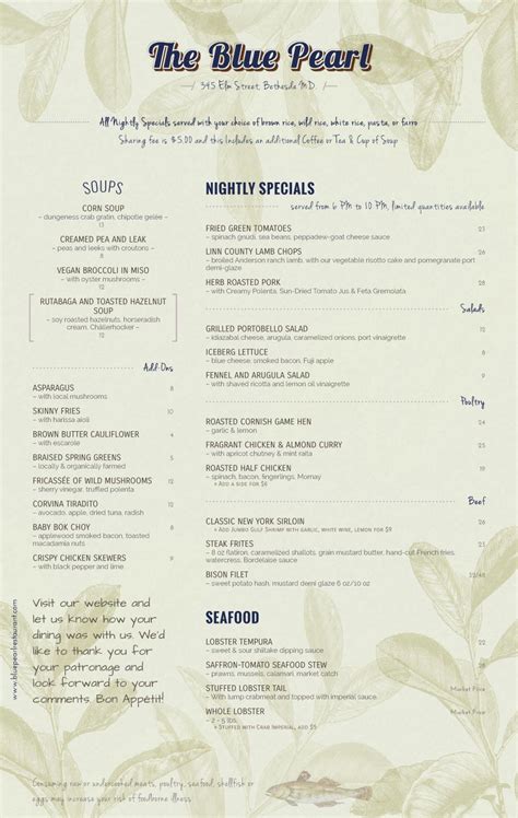 Sample Menu Design Templates