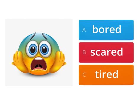 Angry Sleepy Happy Sad Hungry Tired Bored Scared Викторина