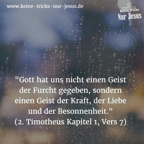 Säen Sie dieses Wort Gottes Gott hat uns nicht einen Geist der Furcht