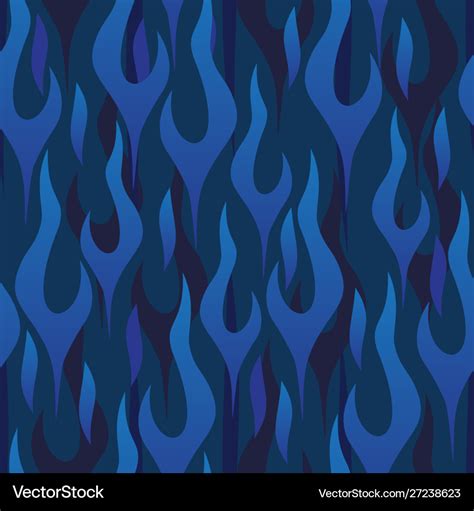 Blue Flames Seamless Repeating Pattern Royalty Free Vector