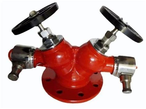 Material Mild Steel Double Headed Hydrant Valve For Fire Safety