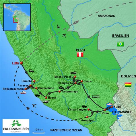 StepMap Peru Reise Markus 2015 Landkarte für Südamerika