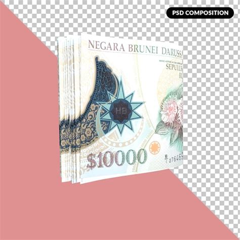 Premium Psd Brunei Darussalam Currency Dollar Isolated Premium Psd