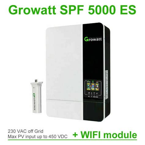 Growatt Spf 5000 Es 5kw 5kva 35kw Mppt Single Phase Converter Wifi