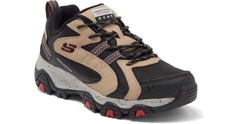 Skechers Leather Terrabite Trailborn Sneaker In Black Brown At