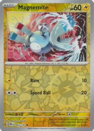 Magnemite Common Obsidian Flames Reverse Holo Curacards