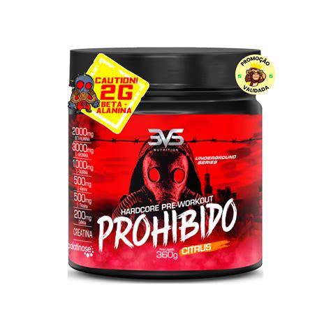 Promoção Prohibido Hardcore Pré Treino 360g Sabor Citrus Desconto