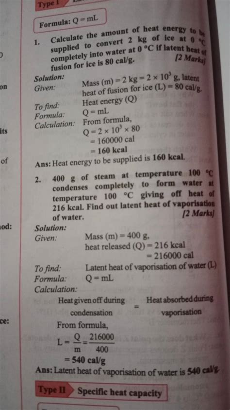 1 Calculate The Amount Of Heat Energy To Be Supplied To Convert 2 Kg Of