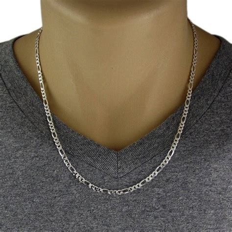 Collar De Cadena De Fígaro De Plata De Ley 925 Para Hombre Etsy España