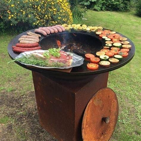 Outdoor Kitchen Wood Burning Corten Steel Fire Pit Bbq China Outdoor